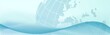 elegant web background with blue earth and abstract waves
