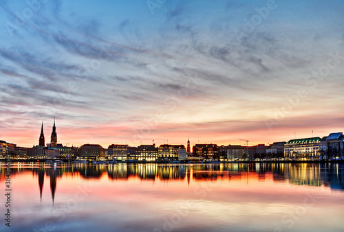 Foto: Hamburg Alster am Abend Hamburg Alster am Abend