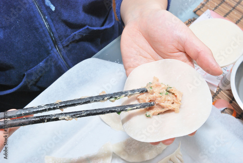 Photo: preparing chinese dumplings preparing chinese dumplings