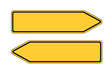 Verkehrsschild links rechts leer
