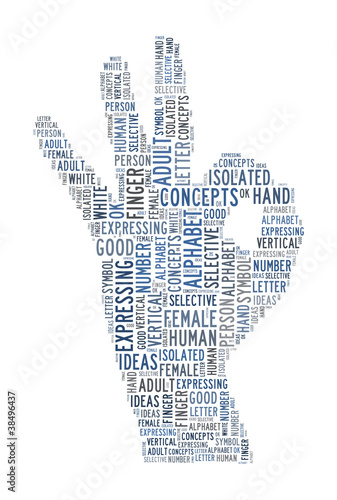 Illustration: hand sign text concept hand sign text concept