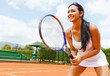 Woman playing tennis