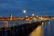 Molo at night in Sopot, Poland.
