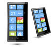 Fictitious  touch smartphone 4 with modern interface. Vector.
