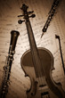 Vintage musical instrument retro.