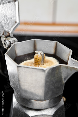 Photo: Freshly brewed coffee in Italian Freshly brewed coffee in Italian