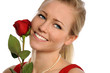 Photo : Young Woman With Red Rose Young Woman With Red Rose