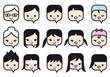 people faces vector icon set