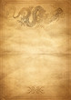 Yellow paper with a painted dragon