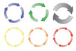 set of cycling arrows vector illustration