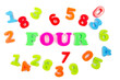 number four surrounded by other numbers