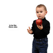 To be like Steve Jobs. Kid, boy with red apple To be like Steve Jobs. Kid, boy with red apple