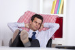 Businessman sleeping at the office