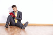 Businessman reading a book Businessman reading a book