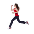 Young woman jumping