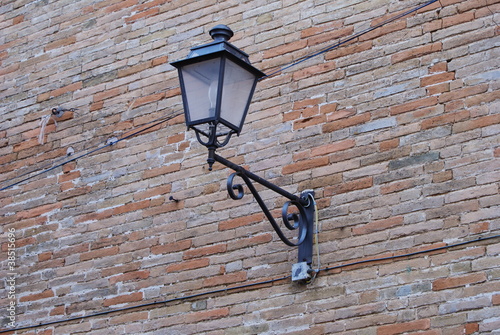 Photo: street lamp in Massignano, marche region, Italy street lamp in Massignano, marche region, Italy