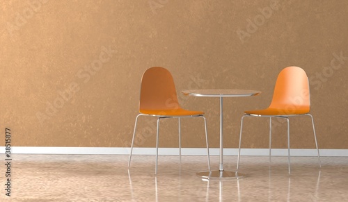 Illustration: Wohndesign - Stühle orange Wohndesign - Stühle orange