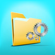 Folder with files and working wheels