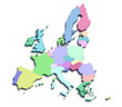 3d european union color map on white