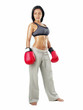 Mujer latina boxeadora en forma. Mujer latina boxeadora en forma.