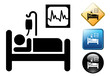 Hospital room pictogram and signs