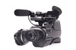 Professional video camera on a white background