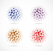 Four molecular spheres