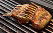 Rack of lamb on grill Rack of lamb on grill