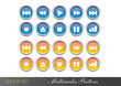 Multimedia Buttons Set