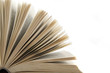 Photo: an open book on white background an open book on white background