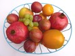 A fruit bowl with  various fruits