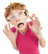 Foto: Portrait of stressed nerdy guy Portrait of stressed nerdy guy