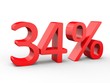 3d Schrift 34% rot