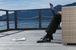 legs of businessman in exterior