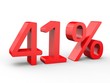 3d Schrift 41% rot