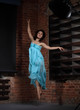 Young brunette woman dancing Young brunette woman dancing