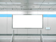 Blank billboard in underground passage