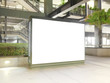 Blank billboard in modern building