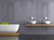 Wohndesign - Bad mit lila Wand