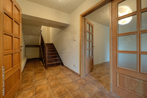 Photo: Wood doors and stairs in new home Wood doors and stairs in new home