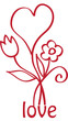 Heart with flowers