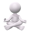 3D man practicing zen meditation