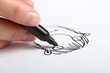 Human Hand drawing caricature of man