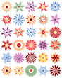Set of different single flowers