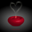 candle with smoke in the form of heart. Vector illustration