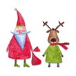 Illustration: Santa Claus and reindeer Santa Claus and reindeer