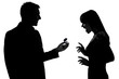 Photo: one couple man offering engagement ring and woman happy surprise one couple man offering engagement ring and woman happy surprise