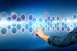 finger, touching a virtual interface
