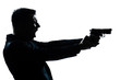 silhouette man portrait with gun