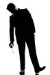 man drunk holding a glass of red  wine